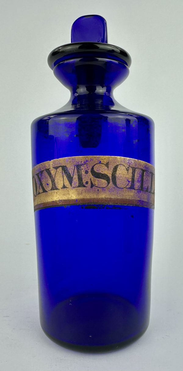 Antique Apothecary Cobalt Blue Glass Bottle