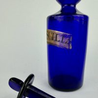 Antique Apothecary Cobalt Blue Glass Bottle