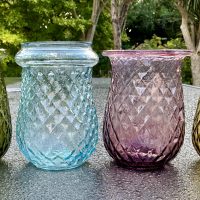 Rare Ice Blue Glass Fairy Lamp