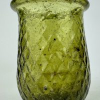 Rare Olive Glass Fairy Lamp Night Light